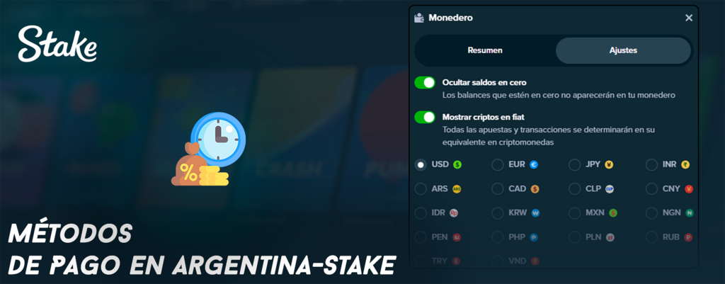 Métodos de Pago en Argentina-Stake
