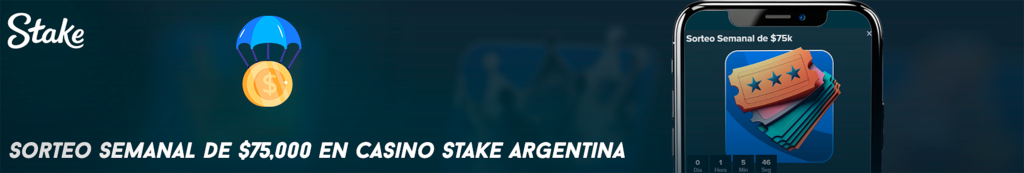 Sorteo Semanal de $75,000 en Casino Stake argentina