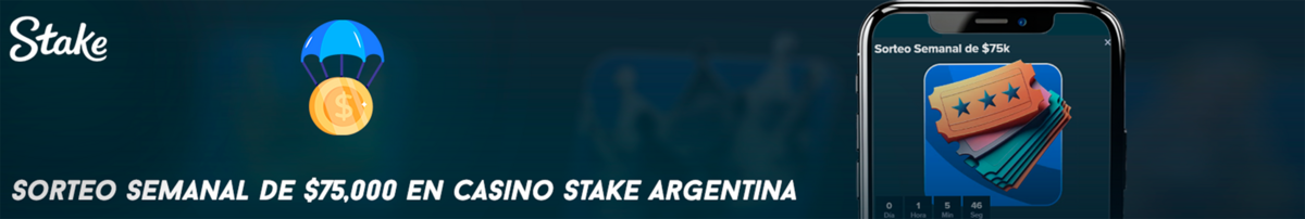 Sorteo semanal de 75000 dólares en Casino Stake Argentina