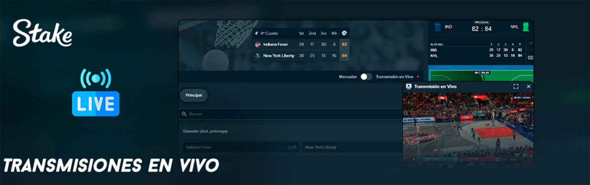 Transmisiones deportivas en vivo en Stake