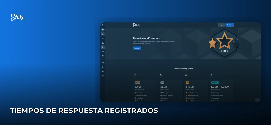 Tiempos de respuesta registrados