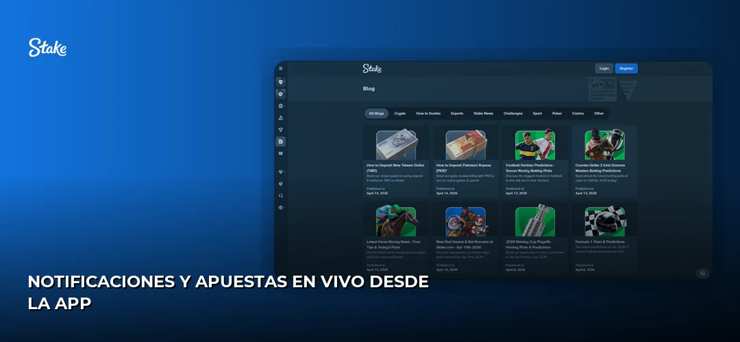 Notificaciones y apuestas en vivo desde la app