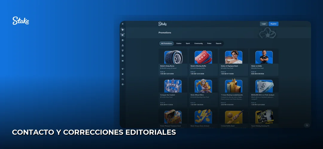 Contacto y correcciones editoriales