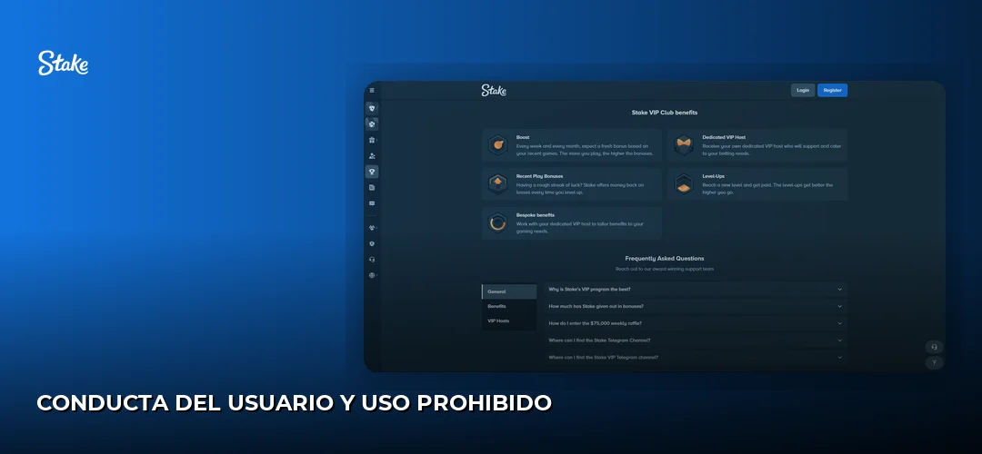 Conducta del usuario y uso prohibido