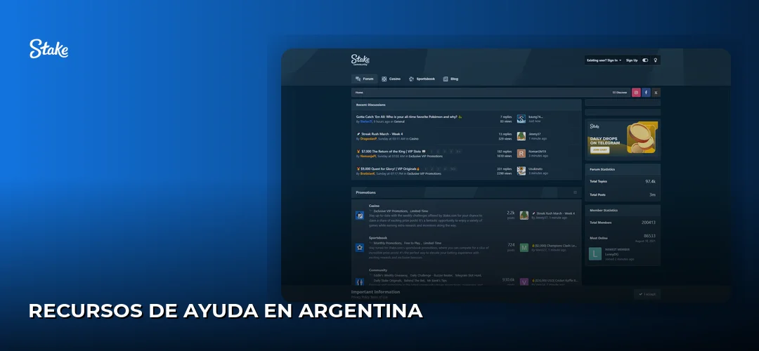 Recursos de ayuda en Argentina