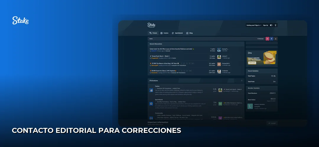 Contacto editorial para correcciones