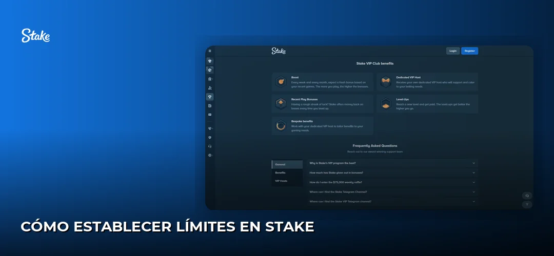 Cómo establecer límites en Stake