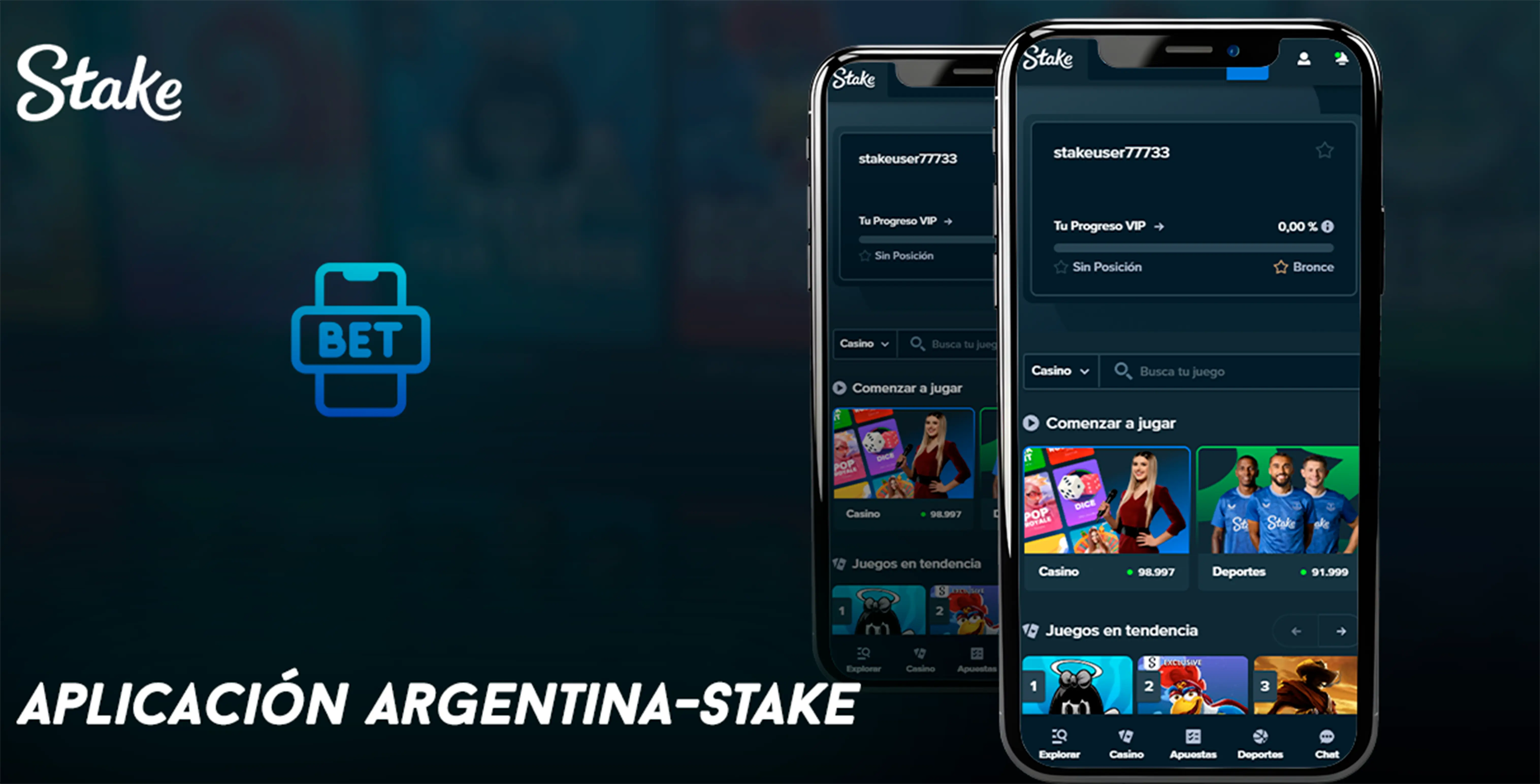 Aplicación móvil de Argentina Stake para Android e iOS