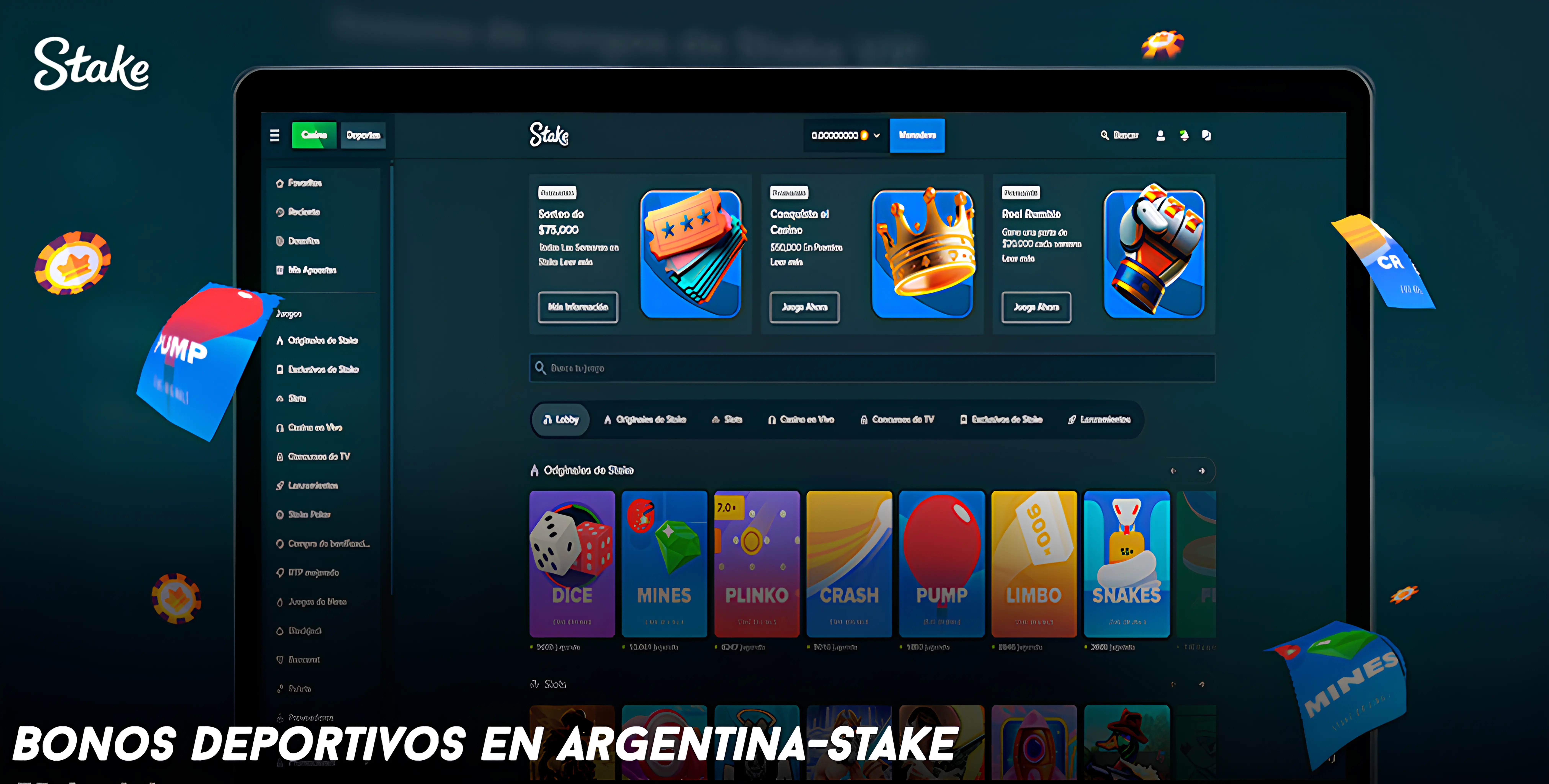 Bonos deportivos en Argentina Stake