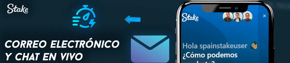 Correo electrónico y chat en vivo de Stake
