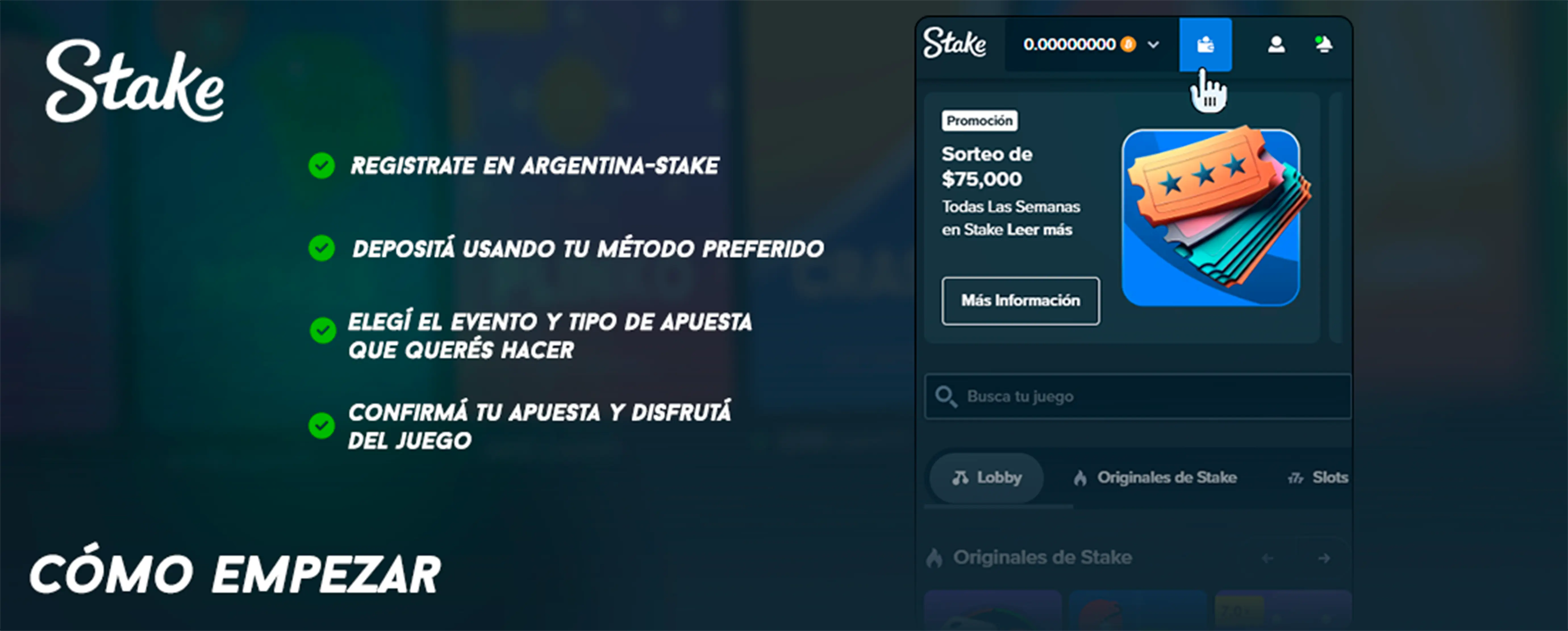 Cómo registrarse en Stake Argentina paso a paso