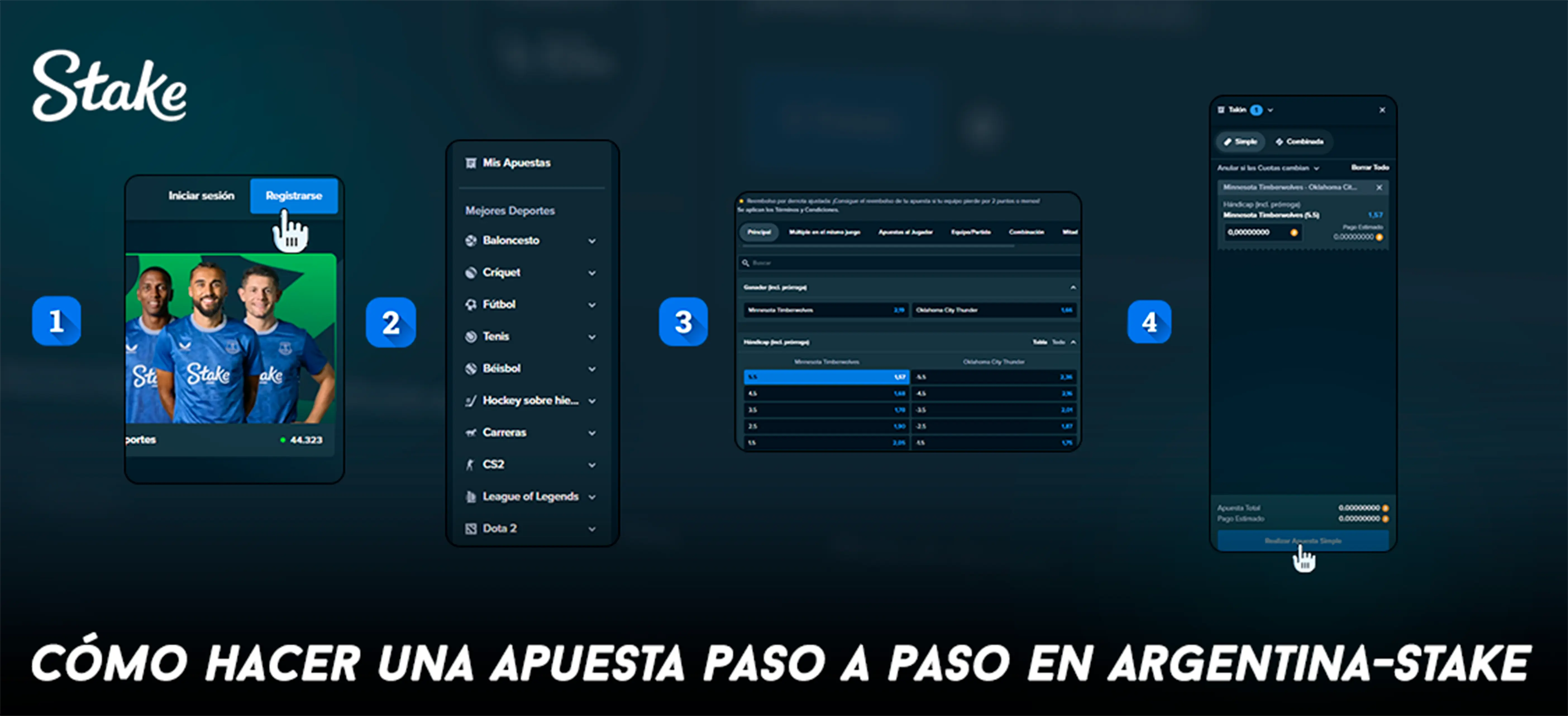 Cómo hacer una apuesta paso a paso en Argentina Stake